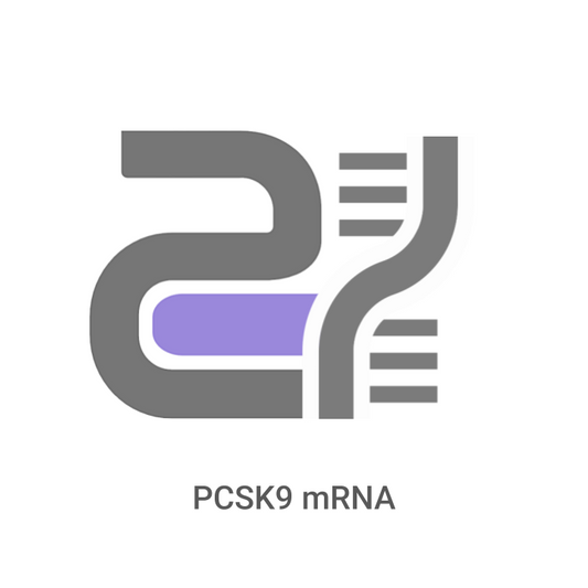 Logo or icon representing PCSK9 mRNA on a white background